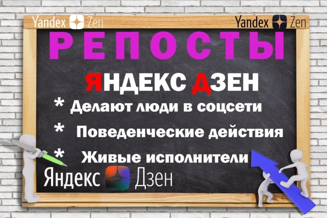 80 репостов записей с канала Яндекс Дзен живыми посетителями